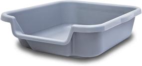 img 4 attached to 🐶 PuppyGoHere Misty Gray Indoor Puppy Litter Box, Small Size: 20" x 15" x 5" with 15" Side Opening - Refer to Size Diagram before Ordering