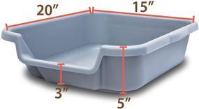 img 3 attached to 🐶 PuppyGoHere Misty Gray Indoor Puppy Litter Box, Small Size: 20" x 15" x 5" with 15" Side Opening - Refer to Size Diagram before Ordering