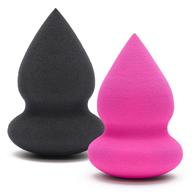 💄 hye beauty 2-piece makeup sponge set: black & pink beauty blender for perfectly blended liquid, cream & powder products - ideal for foundation, concealer, primer & blush - skin-friendly dry applicators logo