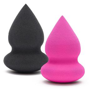 img 4 attached to 💄 Hye Beauty 2-Piece Makeup Sponge Set: Black & Pink Beauty Blender for Perfectly Blended Liquid, Cream & Powder Products - Ideal for Foundation, Concealer, Primer & Blush - Skin-Friendly Dry Applicators