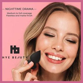 img 1 attached to 💄 Hye Beauty 2-Piece Makeup Sponge Set: Black & Pink Beauty Blender for Perfectly Blended Liquid, Cream & Powder Products - Ideal for Foundation, Concealer, Primer & Blush - Skin-Friendly Dry Applicators