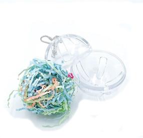 img 2 attached to 🦜 3-Inch Hanging Plastic Forager Ball Toy for Medium and Large Parrots - Unscrews with Shredded Paper Inside