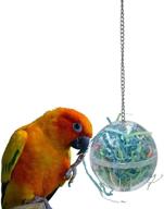 🦜 3-inch hanging plastic forager ball toy for medium and large parrots - unscrews with shredded paper inside логотип