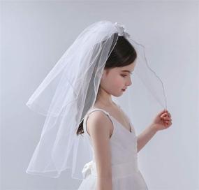 img 1 attached to Glamulice Communion Mantilla Accessories Headpiece Girls' Accessories