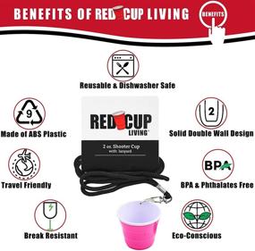 img 2 attached to 🥤 Красная чашка Red Cup Living розовая 2 унции стакан с ремешком – многоразовый и веселый!