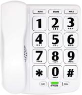 hepester p-02: amplified large button corded phone for seniors with low vision - wall mountable & extra loud ringer (white) logo