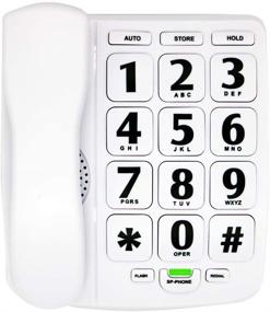 img 4 attached to HePesTer P-02: Amplified Large Button Corded Phone for Seniors with Low Vision - Wall Mountable & Extra Loud Ringer (White)