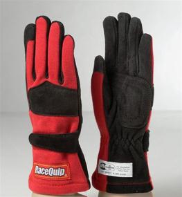 img 3 attached to RaceQuip 2 Layer Nomex Race Gloves, SFI 3.3/5 Certified, Red (Large) - 355015