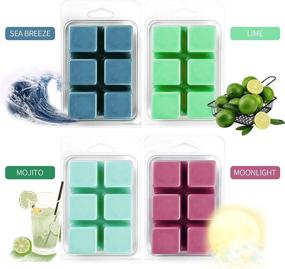 img 3 attached to 🕯️ LASENTEUR Wax Melts - Highly Fragrant Natural Soy Wax Cubes for Home Fragrance (Sea Breeze, Lime, Mojito, Moonlight) - 4x2.5oz