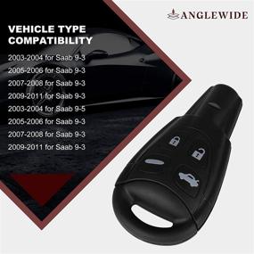 img 3 attached to 🔑 ANGLEWIDE Car Key Fob Keyless Entry Remote Replacement - 4 Buttons Black for Saab 9-3 and 9-5 - FCC LTQSAAM433TX - 03-11 Model Years - 1pad Included