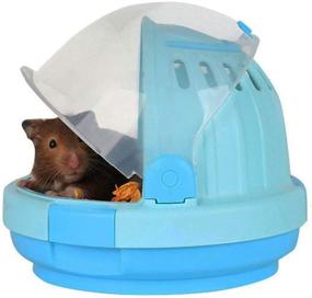 img 4 attached to Hamiledyi Portable Hamster Carrier Cage: Ideal Travel Habitat with Water Bottle & Accessories