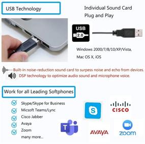 img 1 attached to 🎧 Enhanced USB Headset with Microphone Noise Cancelling: Perfect for Office Business Calls, PC Chat, Skype, Microsoft Teams & Voice Recognition Dictation