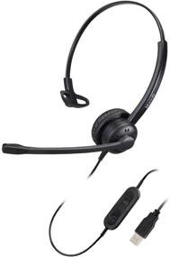 img 4 attached to 🎧 Enhanced USB Headset with Microphone Noise Cancelling: Perfect for Office Business Calls, PC Chat, Skype, Microsoft Teams & Voice Recognition Dictation