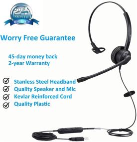 img 2 attached to 🎧 Enhanced USB Headset with Microphone Noise Cancelling: Perfect for Office Business Calls, PC Chat, Skype, Microsoft Teams & Voice Recognition Dictation