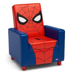 img 2 attached to 🕷️ Spider-Man High Back Upholstered Chair by Delta Children