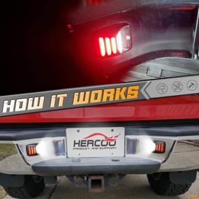 img 1 attached to 🚗 HERCOO LED License Plate Light Lamp with Red OLED Neon Tube Rear Tag Lights for 2005-2015 Tacoma &amp; 2000-2013 Tundra Pickup Truck, Pack of 2 - White