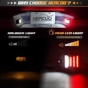 img 2 attached to 🚗 HERCOO LED License Plate Light Lamp with Red OLED Neon Tube Rear Tag Lights for 2005-2015 Tacoma &amp; 2000-2013 Tundra Pickup Truck, Pack of 2 - White