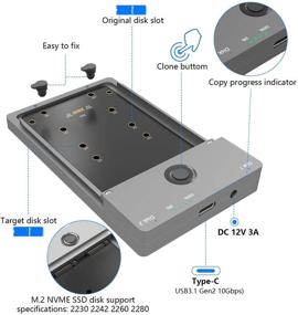 img 1 attached to 💿 Bawanfa NVME M.2 SSD Clone Enclosure: USB C 3.1 Gen2 Dual-Bay 10Gbps External Aluminum Nvme Drive Duplicator Tool-Free