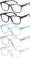 👓 enhance focus and protect your eyes with 5-pack blue light blocking reading glasses - computer readers for women and men, lightweight design with spring hinges logo