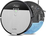 🧹 ideal ilife v8s robot vacuum and mop combo: enhanced suction, zigzag cleaning path, lcd display, self-charging - perfect for hard floors and pet hair! logo