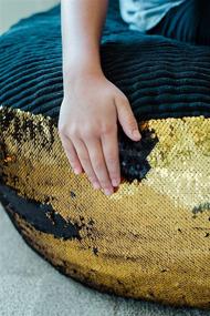 img 2 attached to 🐾 Animal Adventure Wild for Style Sequin Pouf: Glamorous Gold/Black Seating Accent