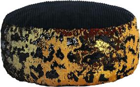 img 4 attached to 🐾 Animal Adventure Wild for Style Sequin Pouf: Glamorous Gold/Black Seating Accent