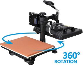 img 3 attached to Smartxchoices Pro 5-in-1 Heat Press Machine Combo - 360° Rotation, 12x15 Swing Away Digital Sublimation Transfer for T-Shirts, Hats, Mugs, Plates, Caps, Sports Bottles