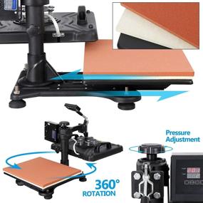 img 2 attached to Smartxchoices Pro 5-in-1 Heat Press Machine Combo - 360° Rotation, 12x15 Swing Away Digital Sublimation Transfer for T-Shirts, Hats, Mugs, Plates, Caps, Sports Bottles