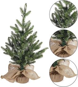 img 2 attached to MorTime 24 Inch Mini Artificial Christmas 🎄 Tree: Illuminated Pine Tree for Festive Home Decor