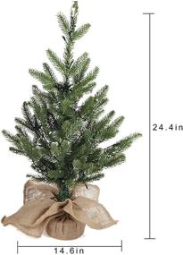 img 3 attached to MorTime 24 Inch Mini Artificial Christmas 🎄 Tree: Illuminated Pine Tree for Festive Home Decor