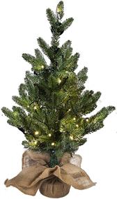 img 1 attached to MorTime 24 Inch Mini Artificial Christmas 🎄 Tree: Illuminated Pine Tree for Festive Home Decor