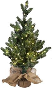 img 4 attached to MorTime 24 Inch Mini Artificial Christmas 🎄 Tree: Illuminated Pine Tree for Festive Home Decor