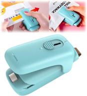 ✂️ tyhjoy mini chip bag sealer - handheld heat vacuum sealer and cutter, portable resealer machine for snack plastic fresh bags cookies - green (battery not included) логотип