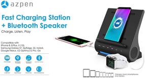 img 1 attached to 4-in-1 Docking Station with Fast Wireless Charger, Bluetooth Speakers, 2 USB Ports - Charge 3 Devices - iPhone 8, 8 Plus, X, XS, XS MAX, XR, XS, 11, 11PRO, 11PRO MAX - Samsung Galaxy S20, S20+, S10, S10+, S9