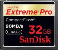 💾 sandisk 32gb extreme pro cf memory card: udma 90mb/s 600x - us retail package logo