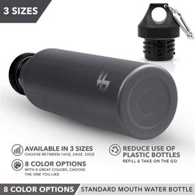 img 1 attached to 🧴 Day 1 Fitness Stainless Steel Water Bottle Standard Mouth - Vacuum Insulated, Double Walled, Carabiner Clip - Choose from 3 Sizes, 8 Colors, and Multi-pack Options| Sweat Proof Thermos+