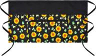 🌻 sunflower server waist aprons - professional half apron for men and women in restaurants, kitchens, with 6 pockets logo