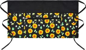 img 4 attached to 🌻 Sunflower Server Waist Aprons - Professional Half Apron for Men and Women in Restaurants, Kitchens, with 6 Pockets