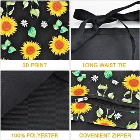 img 2 attached to 🌻 Sunflower Server Waist Aprons - Professional Half Apron for Men and Women in Restaurants, Kitchens, with 6 Pockets