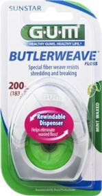 img 1 attached to GUM Butlerweave Floss Mint Waxed 200 yd (Pack of 3): Essential Dental Care for Confident Smiles!