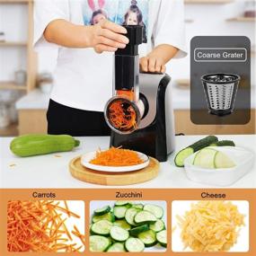 img 2 attached to 🥗 Efficient Electric Salad Machine: Slicer, Shredder, Cutter, and Grater for Home Kitchen - 4 Attachments, Fruits, Vegetables, Potato, Fruit Smoothie - 150W