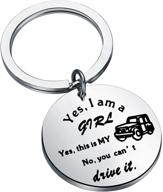 🚗 fustmw car girl gift - car keychain wrangler design - car girl jewelry - car lover gift for her logo