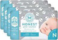 🐼 the honest company newborn diapers - size 0, pandas print, trueabsorb technology, plant-derived materials, hypoallergenic - 128 count logo