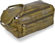 👜 green hanging leather toiletry bag - water resistant travel dopp kit for men and women, ideal for seo logo