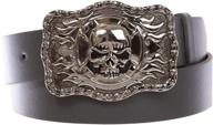 western rectangular skull flame buckle логотип