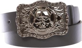 img 1 attached to Western Rectangular Skull Flame Buckle