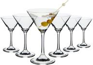 premium martini glasses set of 6 - 5 oz for cocktails, desserts, margaritas - classic stem bar drinkware logo