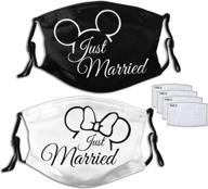 🤵 bride and groom wedding face mask set for couples - engagement dust mouth cover with 2 pcs for women and men logo