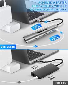 img 1 attached to 🔌 High-Performance 8-in-1 USB C Hub with Ethernet, 4K HDMI, Dual USB 3.0, SD/TF Card Reader, 100W Power Delivery, 3.5mm Audio Jack - Compatible with Windows, Mac OS, Surface Pro, and More USB-C Laptops