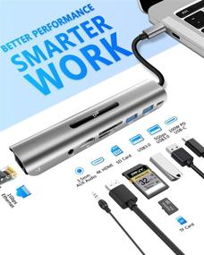 img 3 attached to 🔌 High-Performance 8-in-1 USB C Hub with Ethernet, 4K HDMI, Dual USB 3.0, SD/TF Card Reader, 100W Power Delivery, 3.5mm Audio Jack - Compatible with Windows, Mac OS, Surface Pro, and More USB-C Laptops